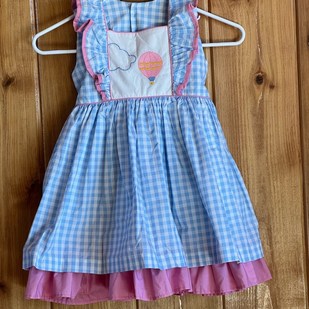 Eleanor Rose Blue and Pink Hot Air Balloon Adalyn Dress